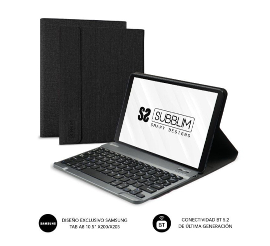 Funda con teclado subblim keytab pro bt para tablets samsung galaxy a8 x200/205