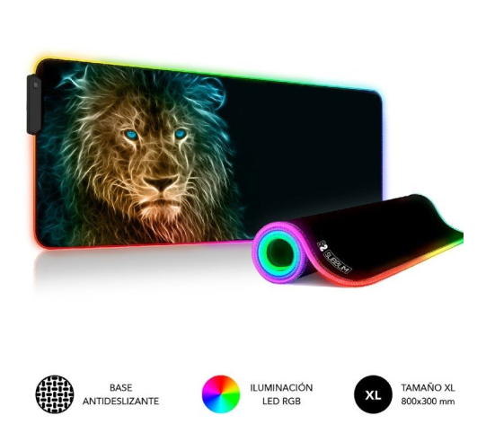 Alfombrilla SUBBLIM Lion XL 80x30x4 LED RGB (SUBMP-02RGB10) - PC MEDIA  INFORMATICA