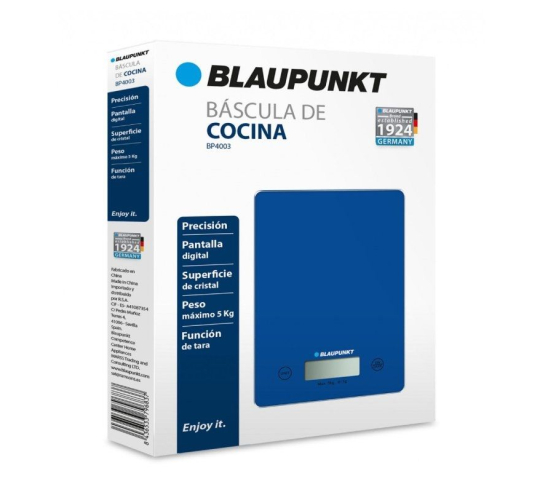 Blaupunkt BP4003 Báscula de Cocina Digital de Precisión Azul