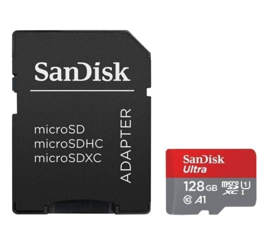 Tarjeta de memoria sandisk ultra 128gb microsd xc con adaptador