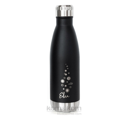 Botella Termo 500ml inox negra Lacor 62537