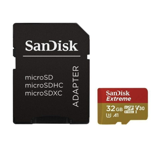 Tarjeta de memoria sandisk extreme 32gb microsd hc uhs-i con adaptador