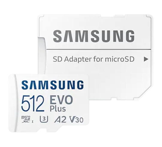 Tarjeta de memoria samsung evo plus 2021 512gb microsd xc con adaptador