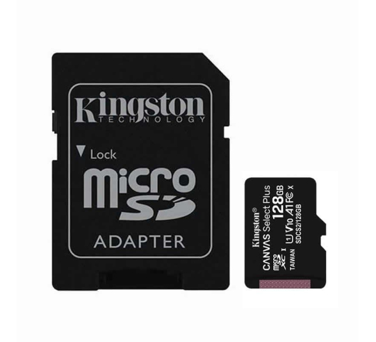 Tarjeta de memoria kingston canvas select plus 128gb microsd xc con adaptador