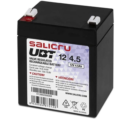 Batería salicru ubt 12/4,5 compatible con sai salicru según especificaciones