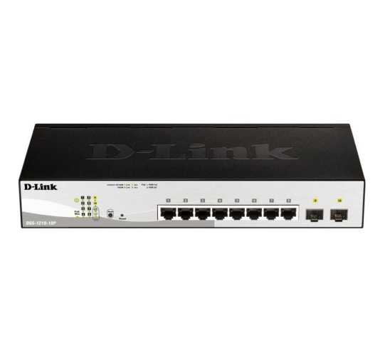 Switch d-link dgs-1210-10p 10 puertos - rj-45 gigabit 10/100/1000 poe - sfp