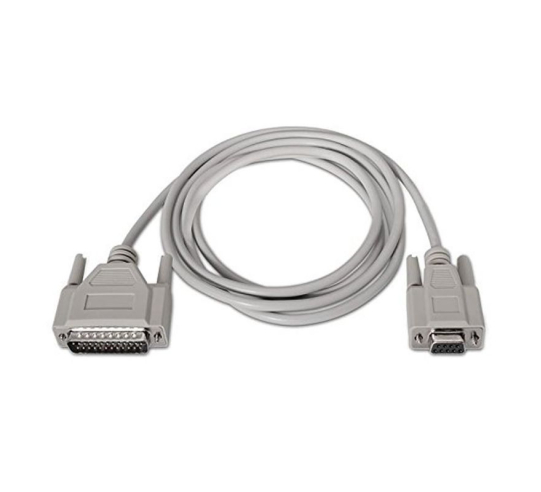 Cable serie null modem nanocable 10.14.0802 - db9 hembra - db25 macho - 1.8m - beige