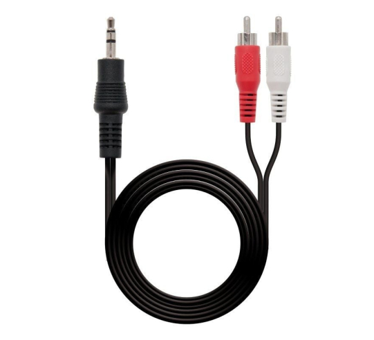 Cable estéreo nanocable 10.24.0305 - jack 3.5 macho - 2x rca macho - 5m - negro