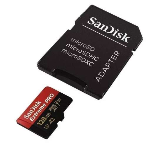 Tarjeta de memoria sandisk extreme pro 128gb microsd xc uhs-i con adaptador - clase 10 - 200mbs