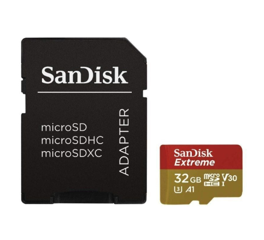 Tarjeta de memoria sandisk extreme 32gb microsd hc uhs-i con adaptador - clase 10 - 100mbs