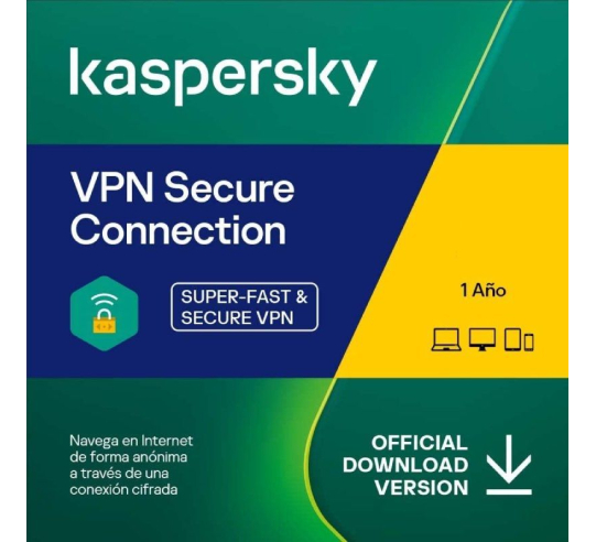 Kaspersky vpn secure connection - 3 dispositivos - 1 año