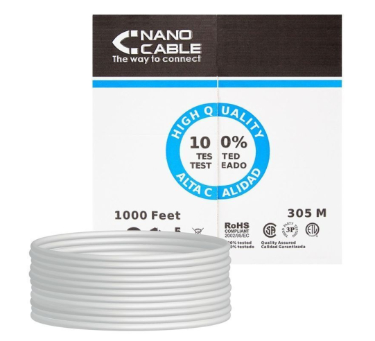 Bobina de cable rj45 utp nanocable 10.20.0504 cat.6