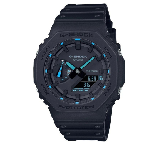 Reloj analógico y digital casio g-shock trend ga-2100-1a2er - 49mm - negro y azul