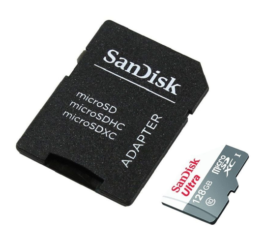 Tarjeta de memoria sandisk ultra 128gb microsd xc con adaptador
