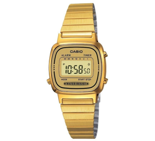 Reloj digital casio vintage mini la670wega-9ef - 30mm - dorado