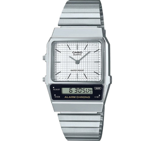 Reloj analógico y digital casio vintage edgy aq-800e-7aef - 41mm - plata