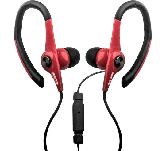 Auriculares deportivos elbe au-107-mic - con micrófono - jack 3.5 - rojo y negro