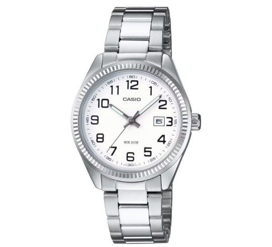 Reloj analógico casio collection women ltp-1302pd-7bveg - 34mm - plata y blanco