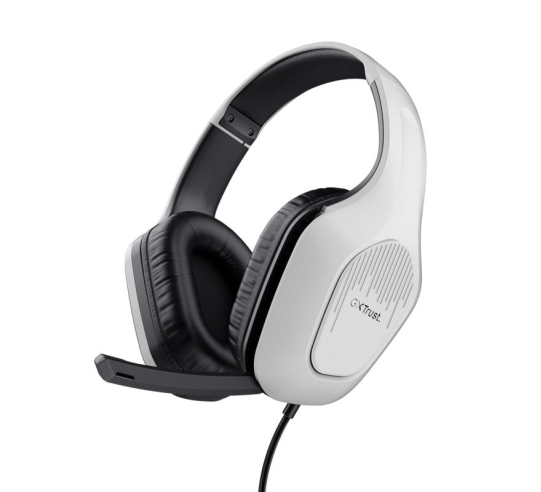 Auriculares gaming con micrófono trust gaming gxt 415 zirox ps5 - jack 3.5 - blancos