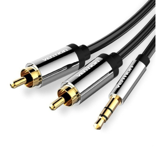 Cable estéreo vention bcfbi - jack 3.5 macho - 2x rca macho - 3m - negro