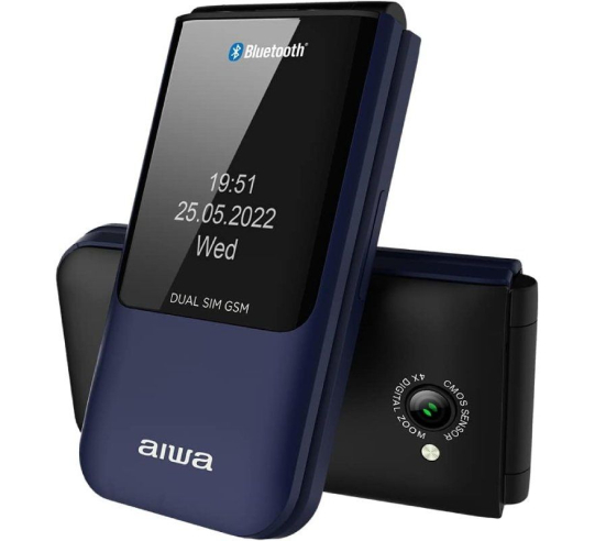 Teléfono móvil aiwa fp-24bl para personas mayores - azul
