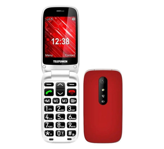 Teléfono móvil telefunken s445 para personas mayores - rojo