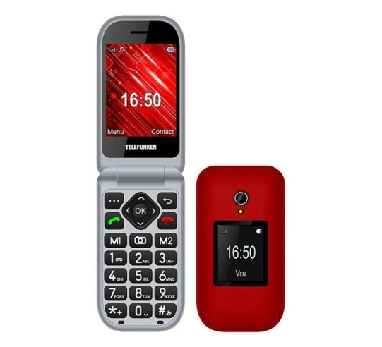 Teléfono móvil telefunken s460 para personas mayores - rojo