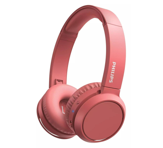 Auriculares Inalámbricos Bluetooth Philips TAH4205RD. On Ear. Bass Boost. 29 Horas de autonomía. Plegable. Color Rojo Mate