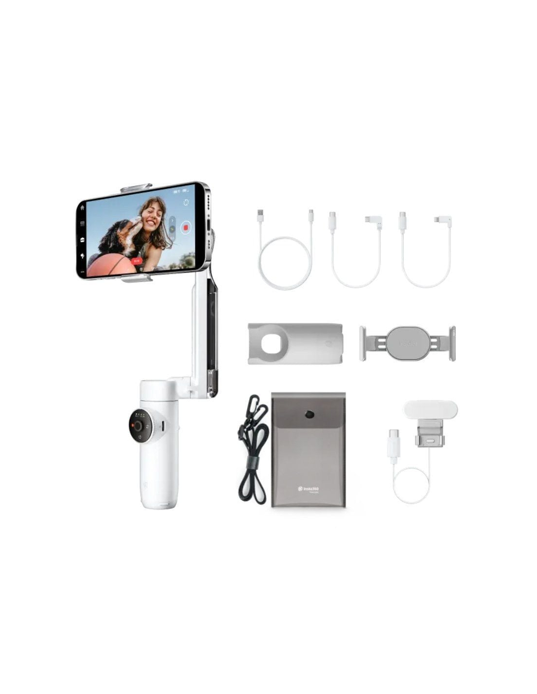 Kit palo para selfie insta360 flow creator kit - blanco