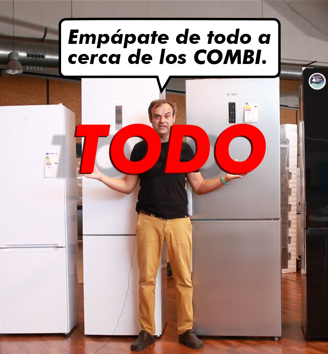 frigorífico de 4 puertas y 60 cm de ancho de Corberó - Marrón y Blanco