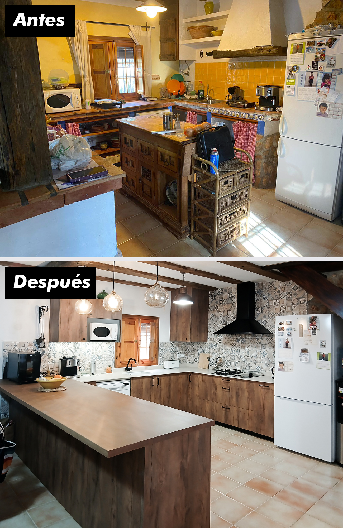 Cocina Rústica/Moderna | Madera Oscura - komcentros | kom&kom