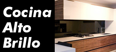 COCINA ALTO BRILLO (Blanco + Madera)
